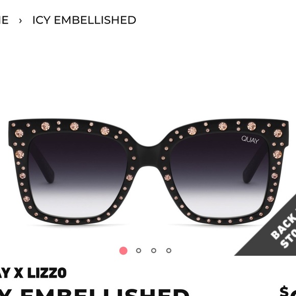 Quay Australia Accessories - NEW Quay X Lizzo Icy Embellished Sunglasses Black